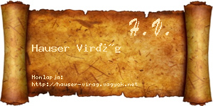Hauser Virág névjegykártya